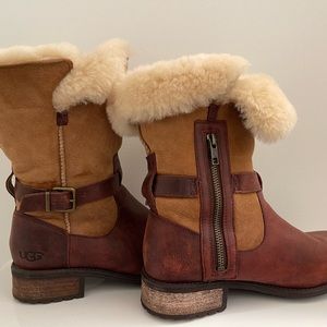 Ugg furry leather boots